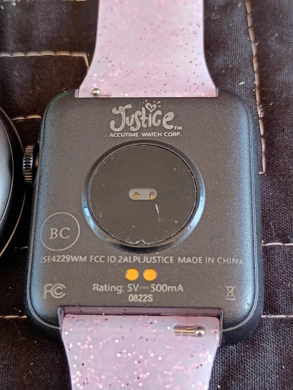 Justice Mint Green Braided and Light Pink Silicone Smartwatch Straps